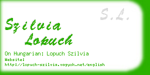 szilvia lopuch business card